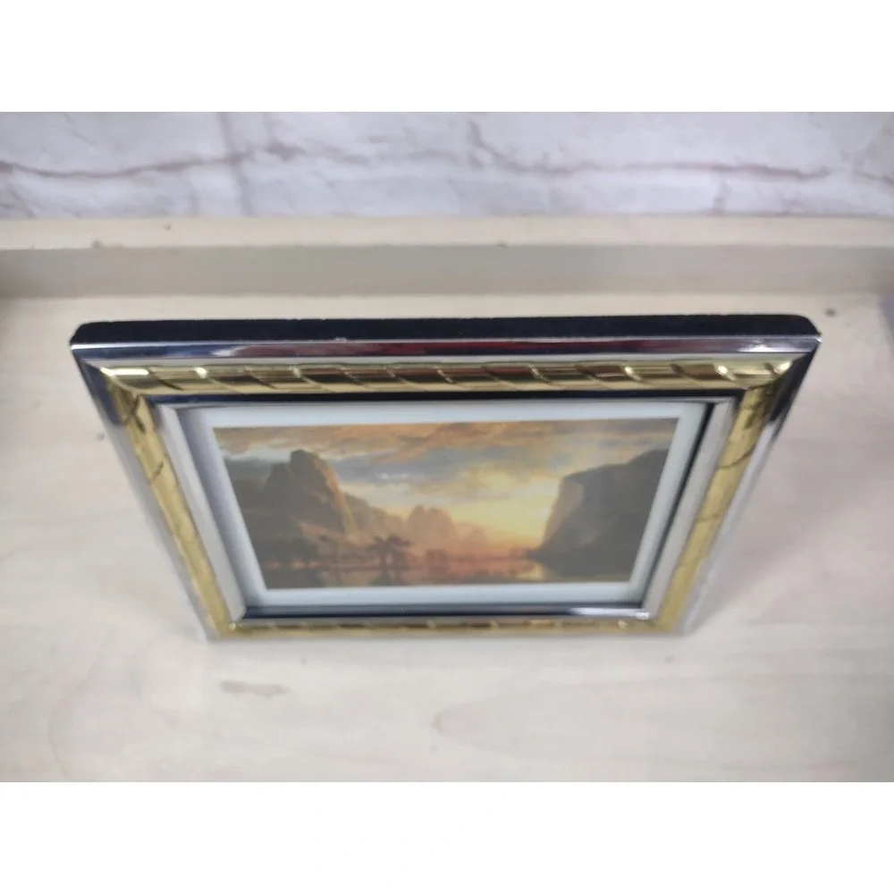 Vintage Art Deco Style Brass Silver Tone Metal Picture Photo Frame 5x7 Korea